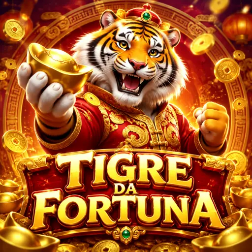 Rolos do Fortune Tiger formando três tigres dourados na linha central