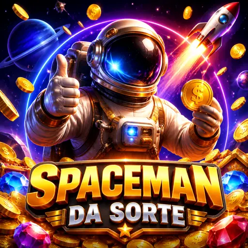 Astronauta do Spaceman flutuando com multiplicador da rodada na tela