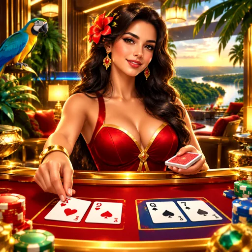 Mesa de baccarat ao vivo com roadmaps de resultados na tela
