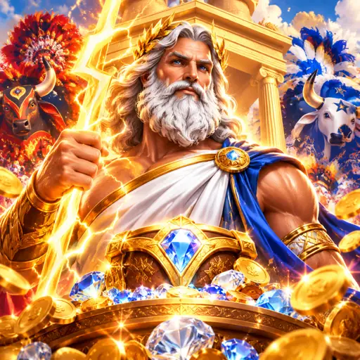 Grade do slot Gates of Olympus com multiplicadores de Zeus na tela